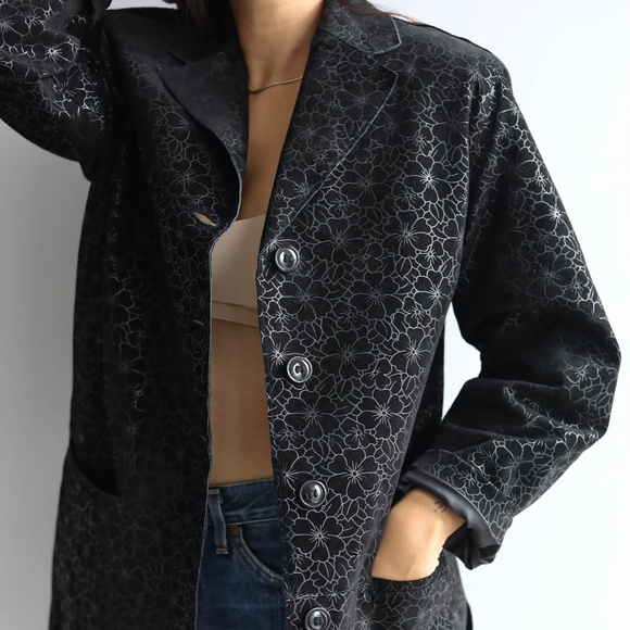 Vintage Black Floral Blazer (made in Canada) - Picture 1 of 5